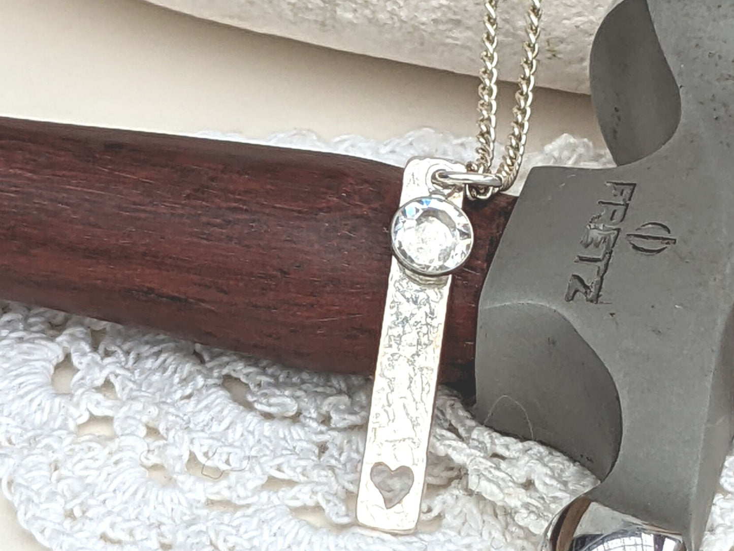 April Birthstone Minimalist Necklace// Swarovski Crystal zircon pendant, April Aries Taurus birthday gift