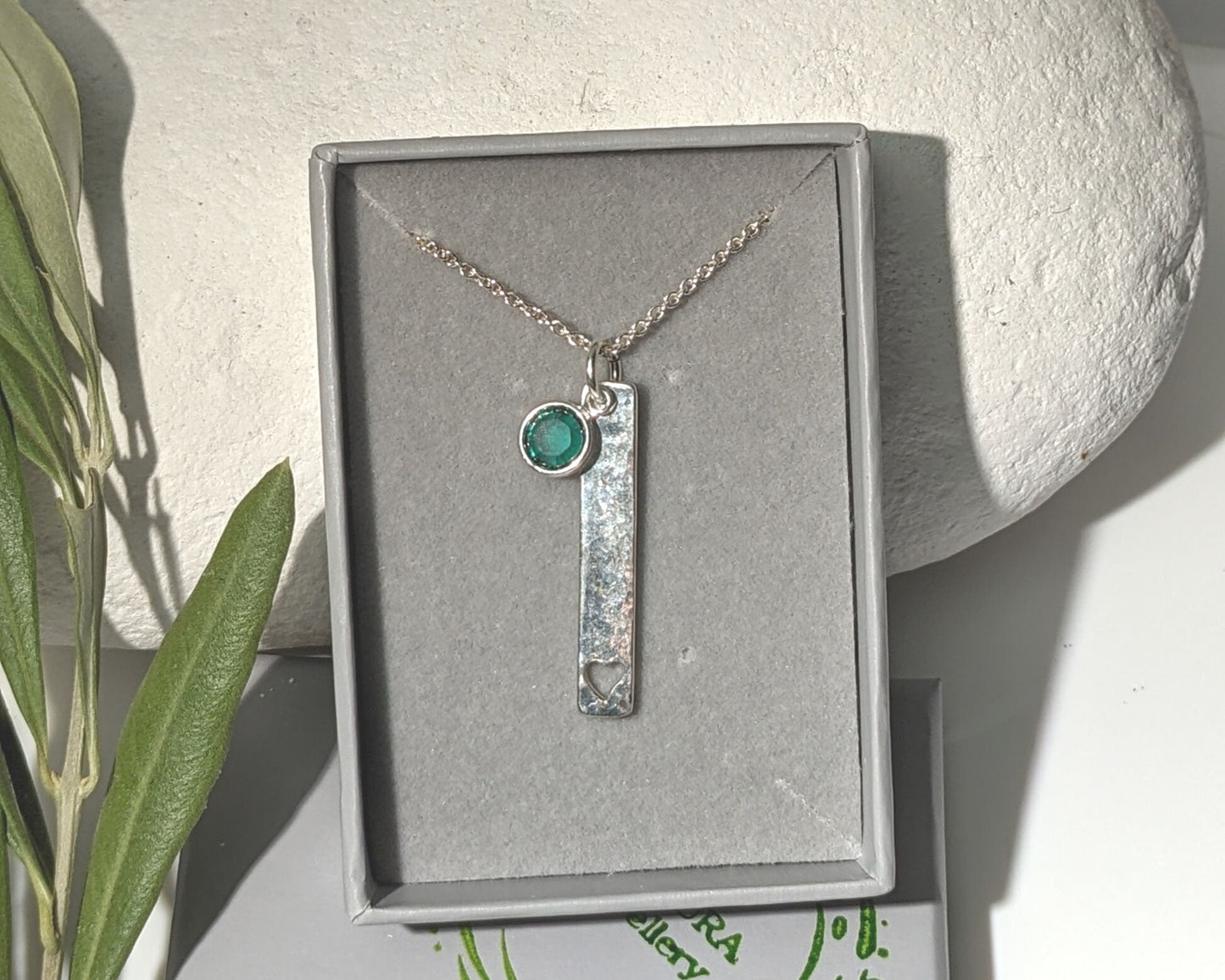 May Birthstone Minimalist Necklace// Swarovski Emerald crystal pendant, May Taurus Gemini birthday gift