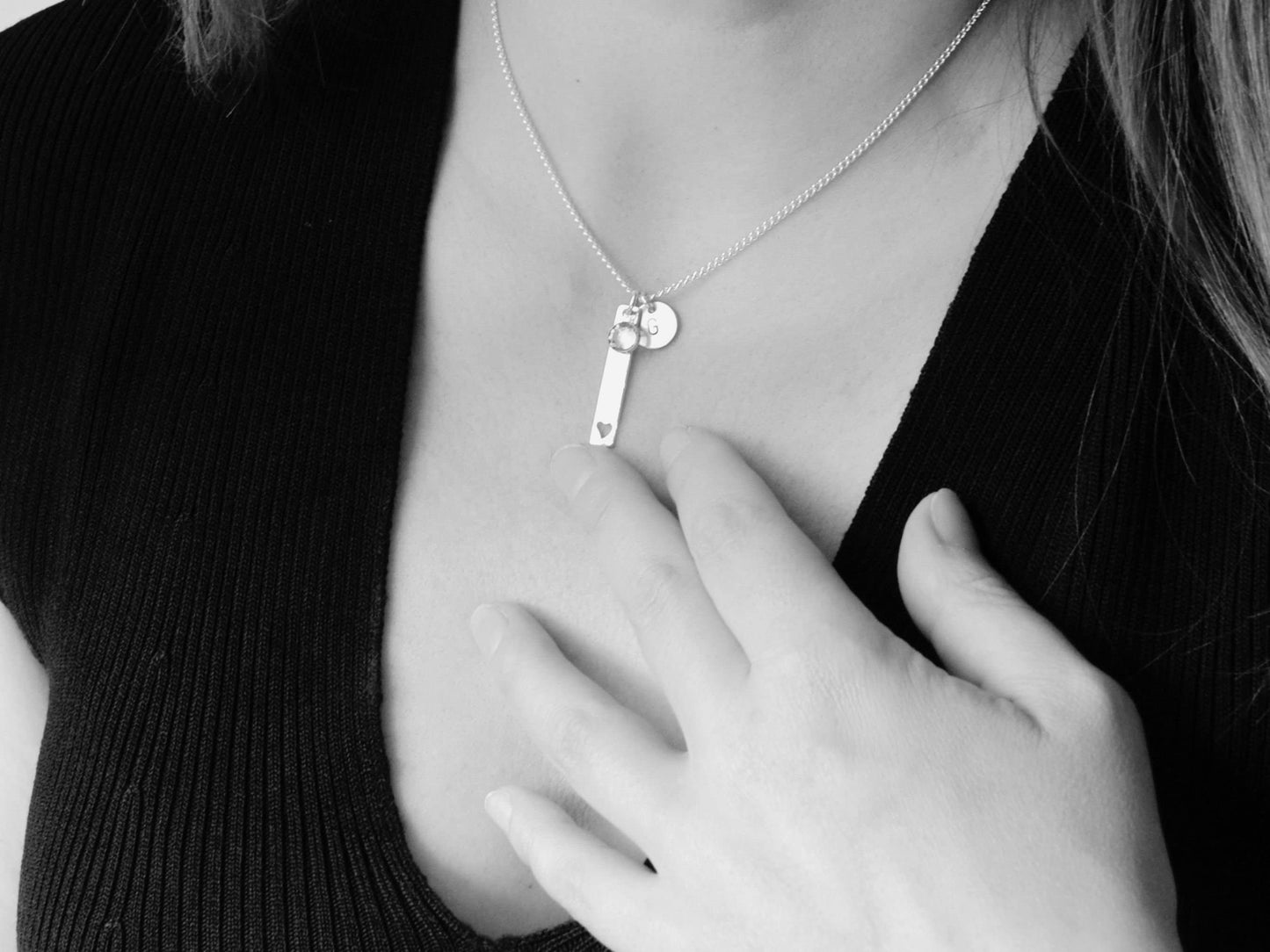 March Birthstone Minimalist Necklace// Swarovski Aquamarine crystal pendant, March Pisces Aries birthday gift