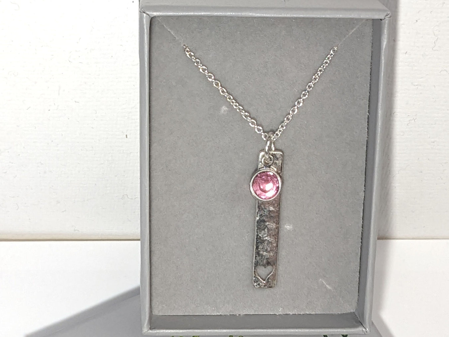 October Birthstone Minimalist Necklace// Swarovski Rose crystal pendant, October Libra Scorpio birthday gift