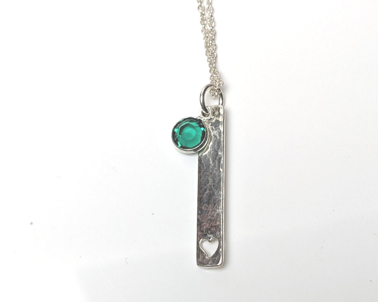 May Birthstone Minimalist Necklace// Swarovski Emerald crystal pendant, May Taurus Gemini birthday gift
