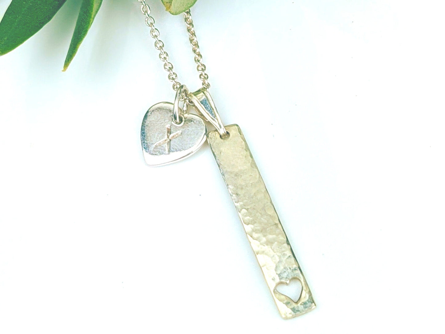 Simple Oblong Heart Necklace // everyday use heart necklace, timeless geometrical pendant, hammered silver charm